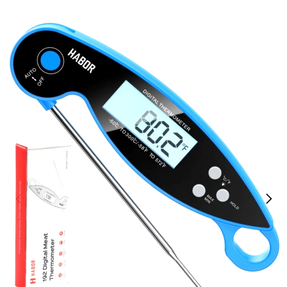 Instant Read Meat Thermometer for Kitchen Food, Waterproof Digital Magnet Cookin